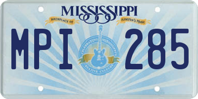 MS license plate MPI285