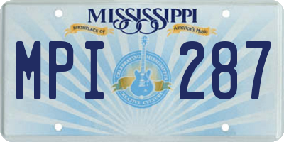 MS license plate MPI287