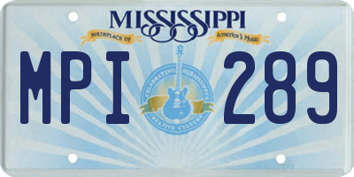 MS license plate MPI289