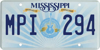MS license plate MPI294