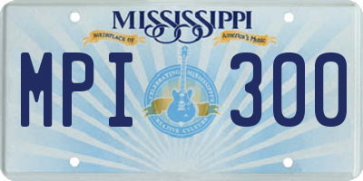 MS license plate MPI300