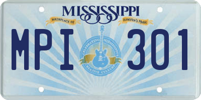 MS license plate MPI301