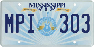 MS license plate MPI303