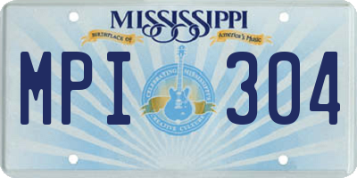 MS license plate MPI304