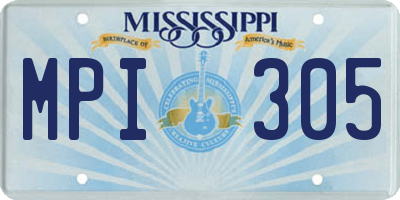 MS license plate MPI305