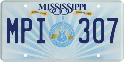 MS license plate MPI307