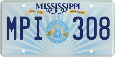 MS license plate MPI308
