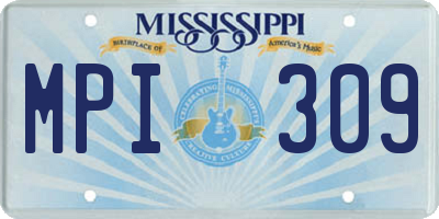 MS license plate MPI309