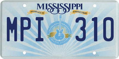 MS license plate MPI310