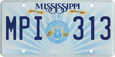 MS license plate MPI313