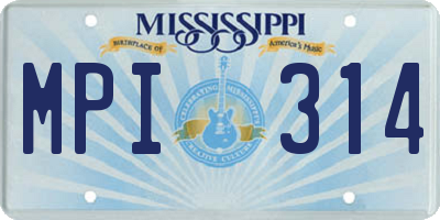 MS license plate MPI314