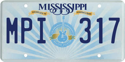 MS license plate MPI317