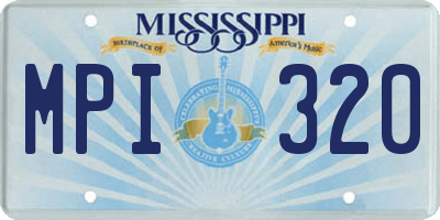 MS license plate MPI320