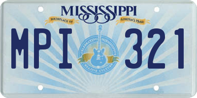MS license plate MPI321