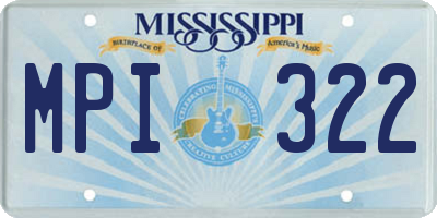 MS license plate MPI322