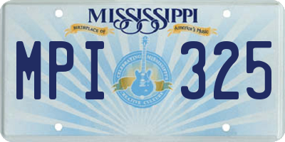 MS license plate MPI325