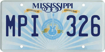 MS license plate MPI326