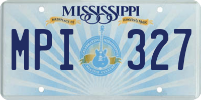 MS license plate MPI327