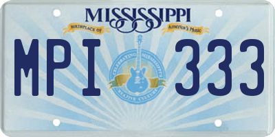 MS license plate MPI333