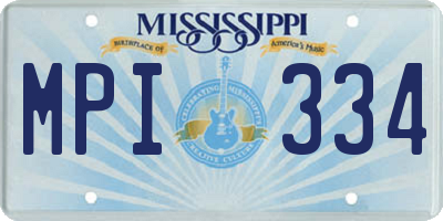 MS license plate MPI334