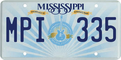 MS license plate MPI335