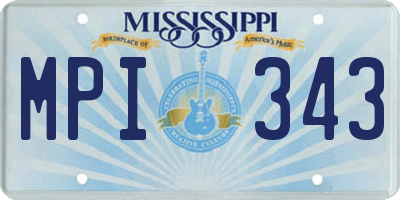 MS license plate MPI343