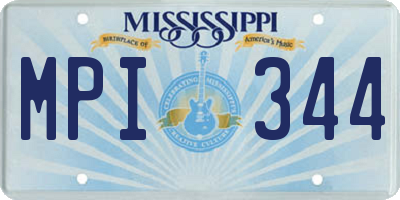 MS license plate MPI344