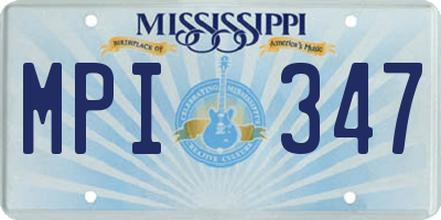 MS license plate MPI347