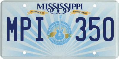 MS license plate MPI350