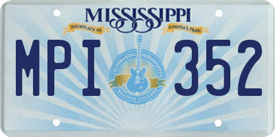MS license plate MPI352