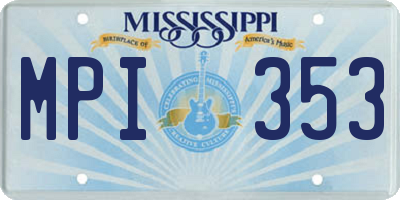 MS license plate MPI353