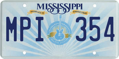 MS license plate MPI354