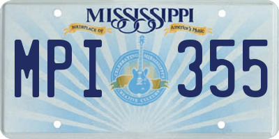 MS license plate MPI355