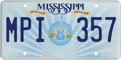 MS license plate MPI357
