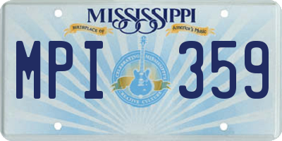 MS license plate MPI359