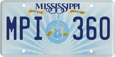 MS license plate MPI360
