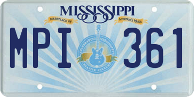 MS license plate MPI361