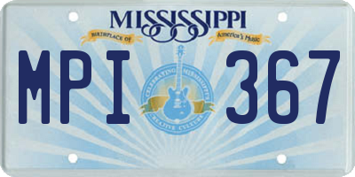 MS license plate MPI367