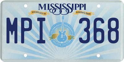 MS license plate MPI368