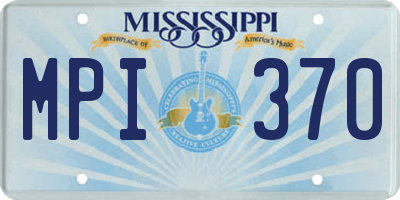 MS license plate MPI370