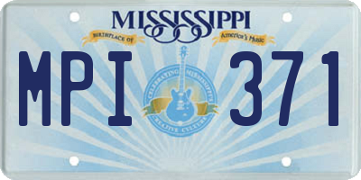 MS license plate MPI371