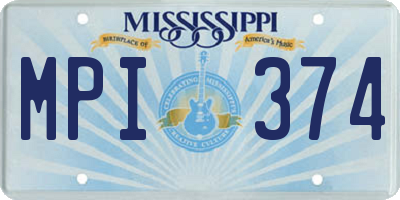 MS license plate MPI374