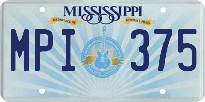 MS license plate MPI375
