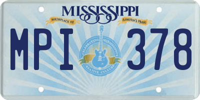 MS license plate MPI378