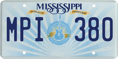 MS license plate MPI380