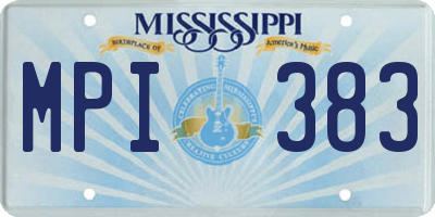 MS license plate MPI383