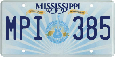 MS license plate MPI385