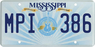 MS license plate MPI386
