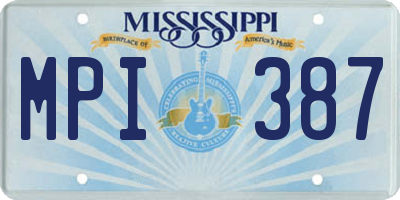MS license plate MPI387