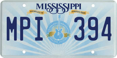 MS license plate MPI394